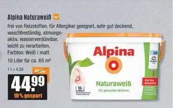 V Baumarkt Alpina Naturaweiß Angebot