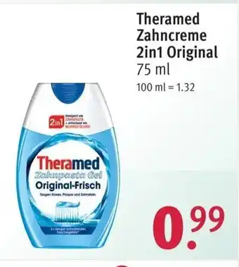 Rossmann Theramed Zahncreme 2in1 Original 75ml Angebot