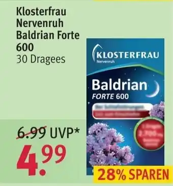 Rossmann Klosterfrau Nervenruh Baldrian Forte 600 30st Angebot