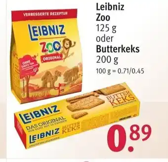 Rossmann Leibniz Zoo 125g o. Butterkeks 200g Angebot