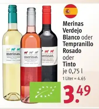 Rossmann Merinas Verdejo Blanco o. Tempranillo Rosado o. Tinto 750ml Angebot