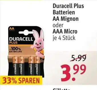 Rossmann Duracell Plus AA\AAA 4st Angebot