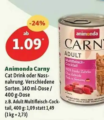 Fressnapf Animonda Carny Cat Drink Oder Nassnahrung Angebot