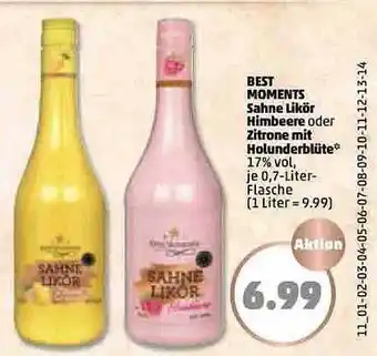 PENNY Sahne Likör Himbeere Oder Zitrone Mit Holunderblüte Angebot