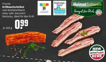 REWE Frische Grillbauchscheiben 100g Angebot