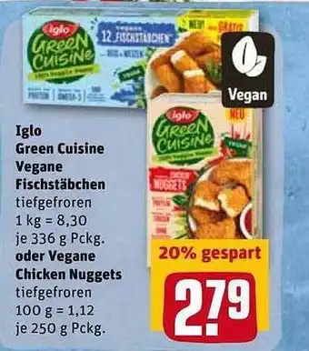 REWE Kaufpark Iglo Green Cuisine Vegane Fischstäbchen Oder Vegane Chicken Nuggets Angebot