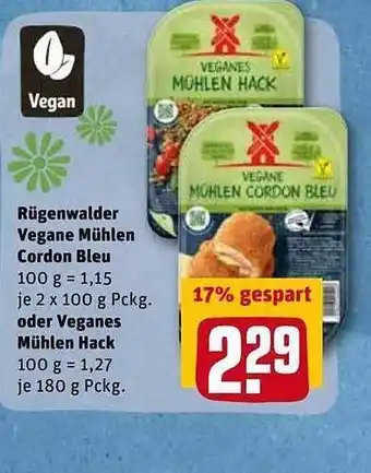 REWE Kaufpark Rügenwalder Vegane Mühlen Cordon Bleu Oder Veganes Mühlen Hack Angebot