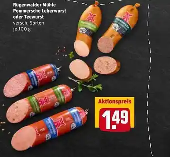 REWE Kaufpark Rügenwalder Mühle Pommersche Leberwurst Oder Teewurst Angebot