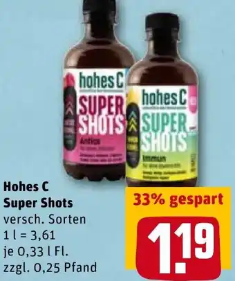 REWE Hohes C Super Shots 0,33L Flasche Angebot