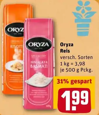 REWE Oryza Reis 500g Packung Angebot