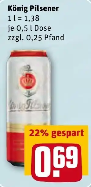 REWE König Pilsener 0,5L Dose Angebot