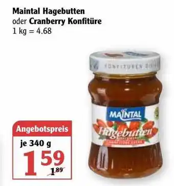 Globus Maintal Hagebutten Oder Cranberry Konfiture Angebot