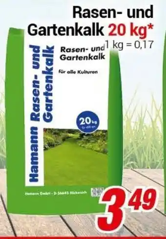 CENTERSHOP Rasen und Gartenkalk 20kg Angebot