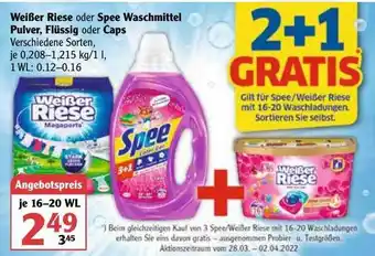 Globus Weißer Riese Oder Spee Waschmittel Pulver, Flüssig Oder Caps Angebot