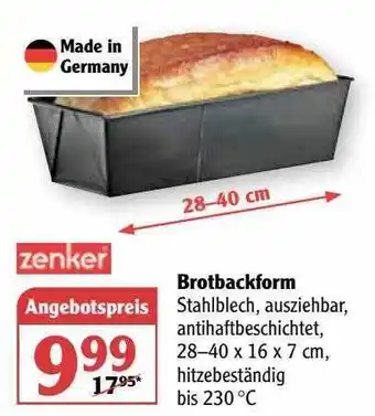 Globus Brotbackform Angebot