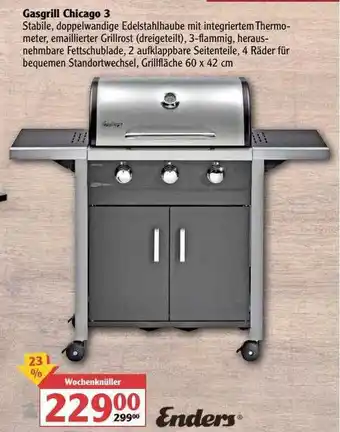 Globus Gasgrill Chicago 3 Enders Angebot