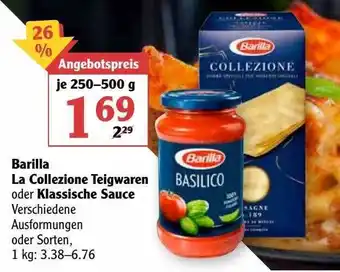 Globus Barilla La Collezione Teigwaren Oder Klassiche Sauce Angebot