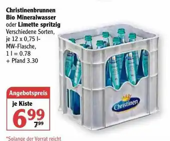 Globus Christinenbrunnen Bio Mineralwasser Oder Limette Spritzig Angebot