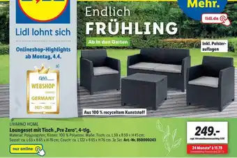 Lidl Loungeset Mit Tisch, Pre Zero, 4 Tlg Angebot