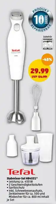 PENNY Tefal Stabmixer-set Hb4531 Angebot