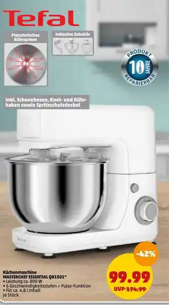 PENNY Tefal Küchenmaschine Masterchef Essential Qb1501 Angebot