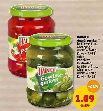 PENNY Hainich Gewürzgurken Oder Paprika Angebot