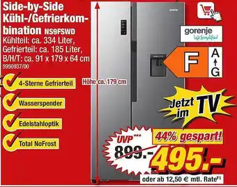 Poco Side-by-side Kühl- Oder Gefrierkombination Ns9fswd Gorenje Angebot