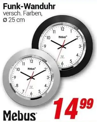 CENTERSHOP Mebus Funk Wanduhr Angebot