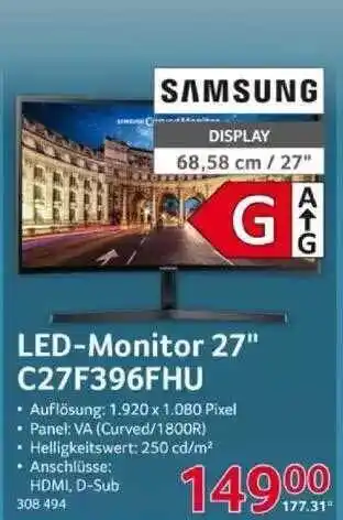 Selgros Samsung Led Monitor 27 C27F396FHU Angebot