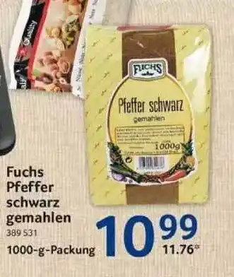 Selgros Fuchs Pfeffer Schwarz Gemahlen 1000g Angebot