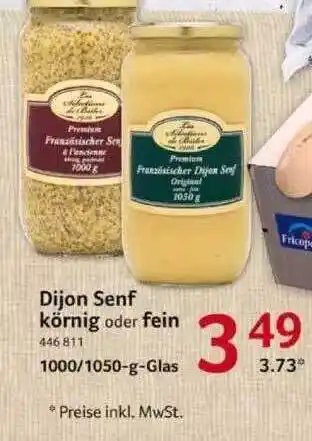 Selgros Dijon Senf Körnig Oder Fein 1000/1050g Angebot