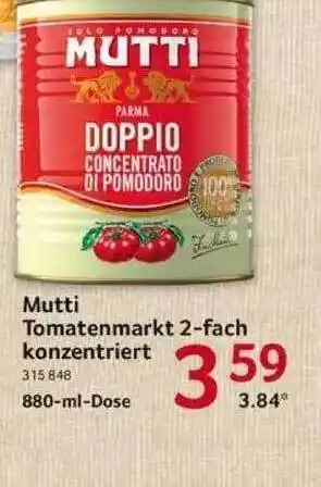 Selgros Mutti Tomatenmarkt 2-fach Konzentriert 880ml Angebot