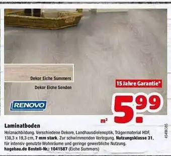 Hagebau Renovo Laminatboden Angebot