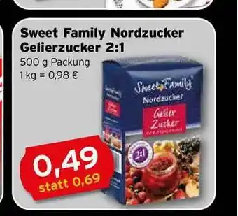 CAP Markt Sweet Family Nordzucker Gelierzucker 2:1, 500g Angebot