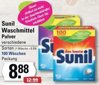 Meyer's Frischemarkt Sunil Waschmittel Pulver 100 Wäschen Angebot