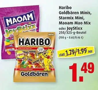 Markant Markt Haribo Goldbären Minis, Starmix Mini, Maoam Mao Mix Oder Joystixx Angebot