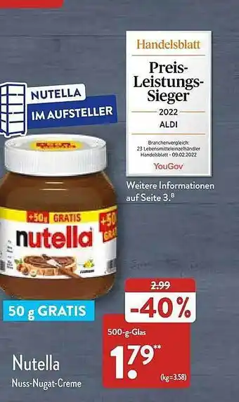 Aldi Nord Nutella Nuss-nugat-creme Angebot