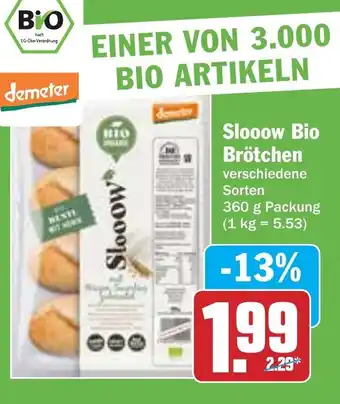 Hit Demeter Slooow Bio Brötchen 360g Packung Angebot