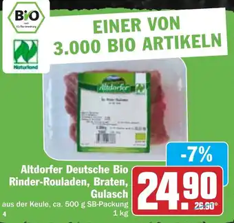 Hit Altdorfer Deutsche Bio Rinder Rouladen, Braten, Gulasch 1kg Angebot