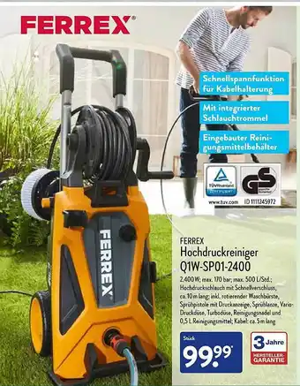 Aldi Nord Ferrex Hochdruckreiniger Q1w-sp01-2400 Angebot