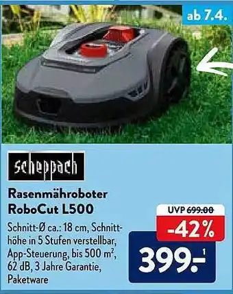 Aldi Nord Scheppach Rasenmähroboter Robocut L500 Angebot