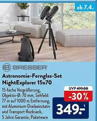 Aldi Nord Bresser Astronomie-fernglas-set Nightexplorer 15x70 Angebot