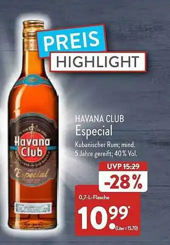 Aldi Nord Havana Club Especial Angebot