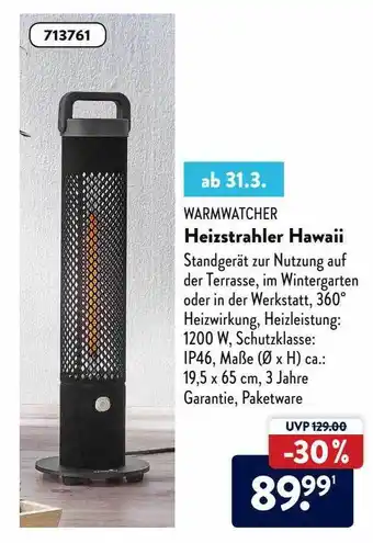 Aldi Nord Warmwatcher Heizstrahler Hawaii Angebot