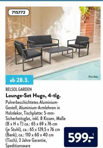 Aldi Nord Belsol Garden Lounge-set Hugo 4-tlg Angebot