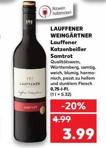 Kaufland Lauffener Weingärtner Lauffener Katzenbeißer Samtrot Angebot