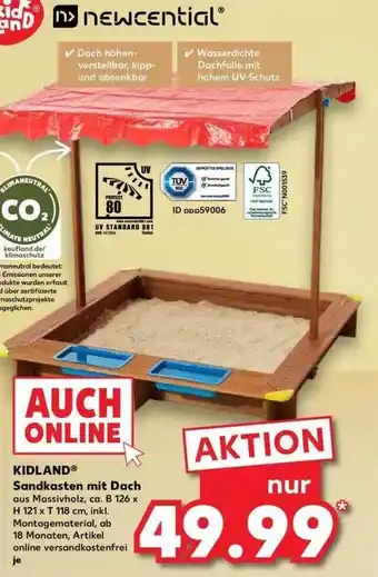 Kaufland Kidland Sandkasten Mit Dach Angebot