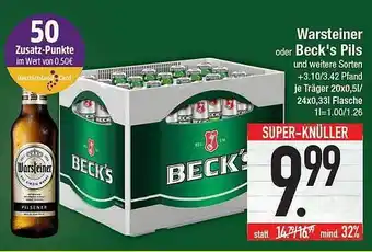 E-Center Warsteiner Oder Beck's Pils Angebot