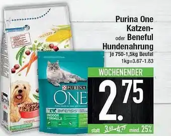 E-Center Purina One Katzen- Oder Beneful Hundenahrung Angebot