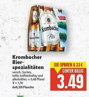 E-Center Krombacher Bier Spezialitäten Angebot